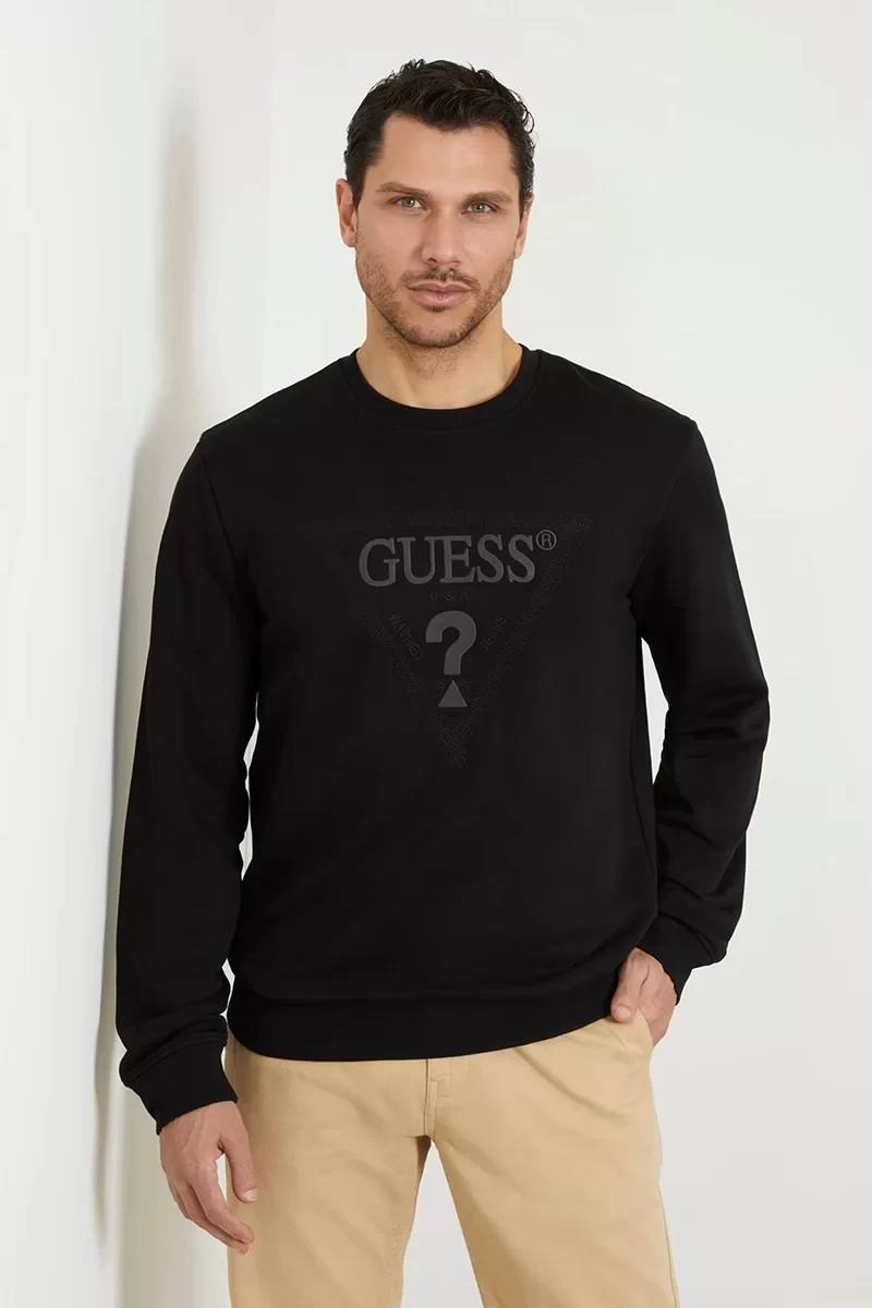 Guess Erkek Üçgen Logolu Sweatshirt