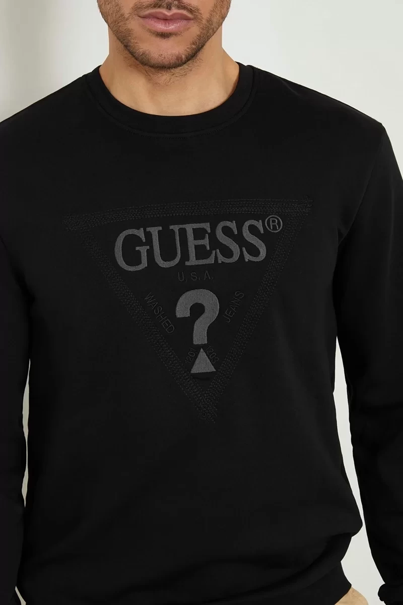 Guess Erkek Üçgen Logolu Sweatshirt