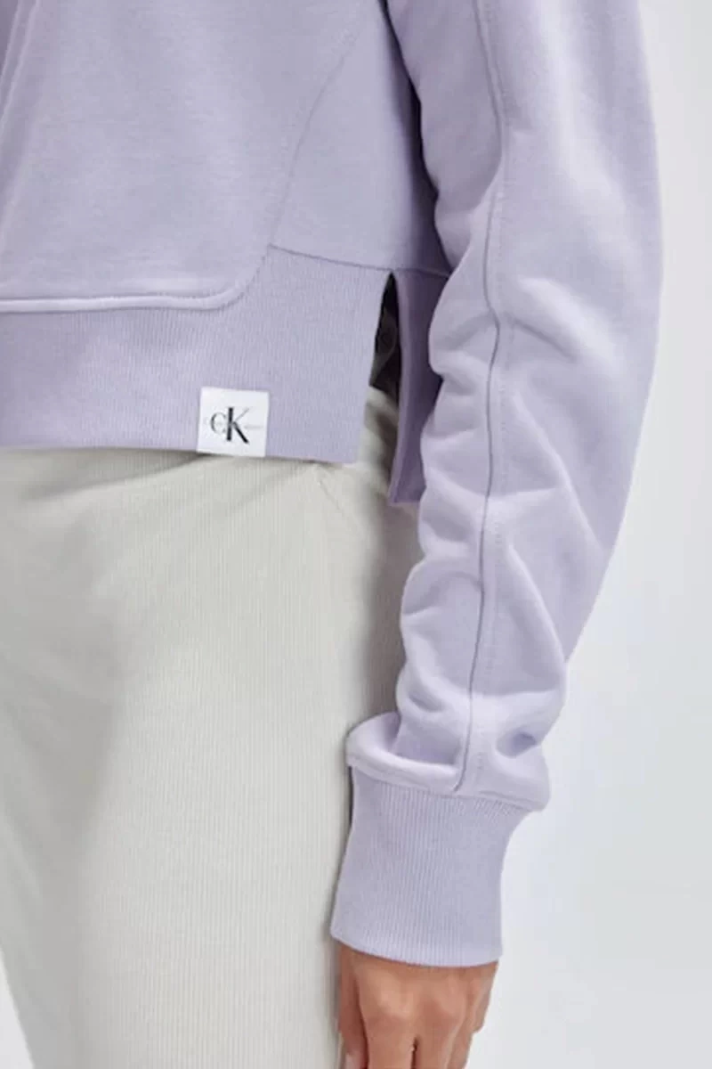 Calvin Klein Kadın Rib Mix Tab Hoodie Sweatshirt