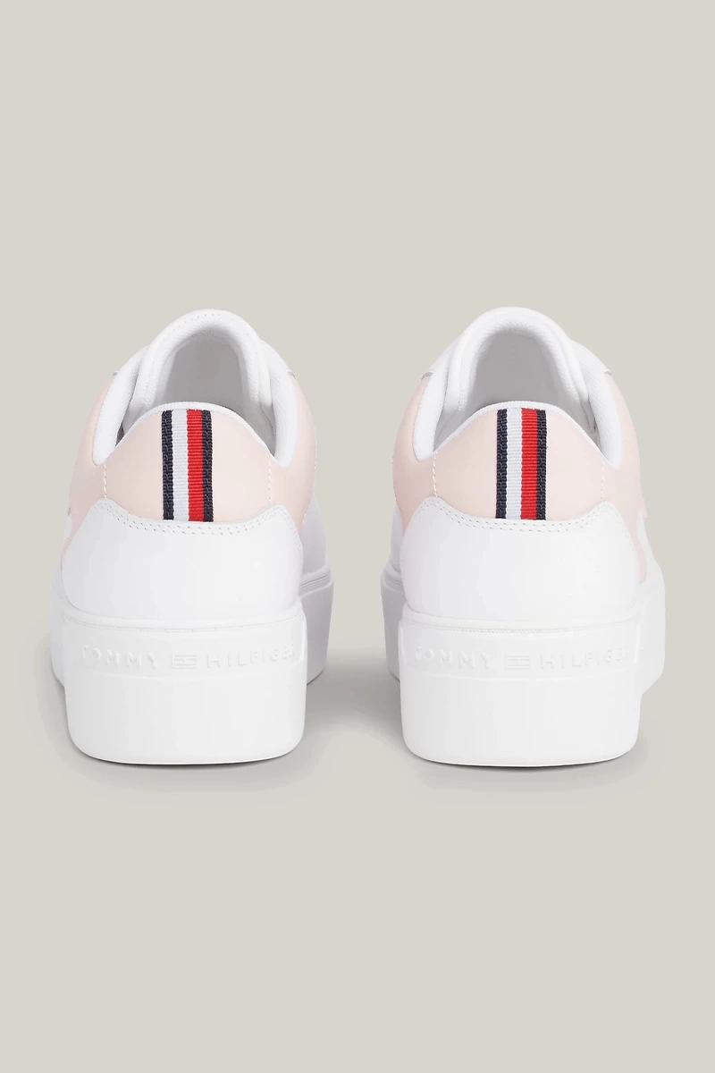 Tommy Hilfiger Kadın Platform Beyaz Pudra Sneaker