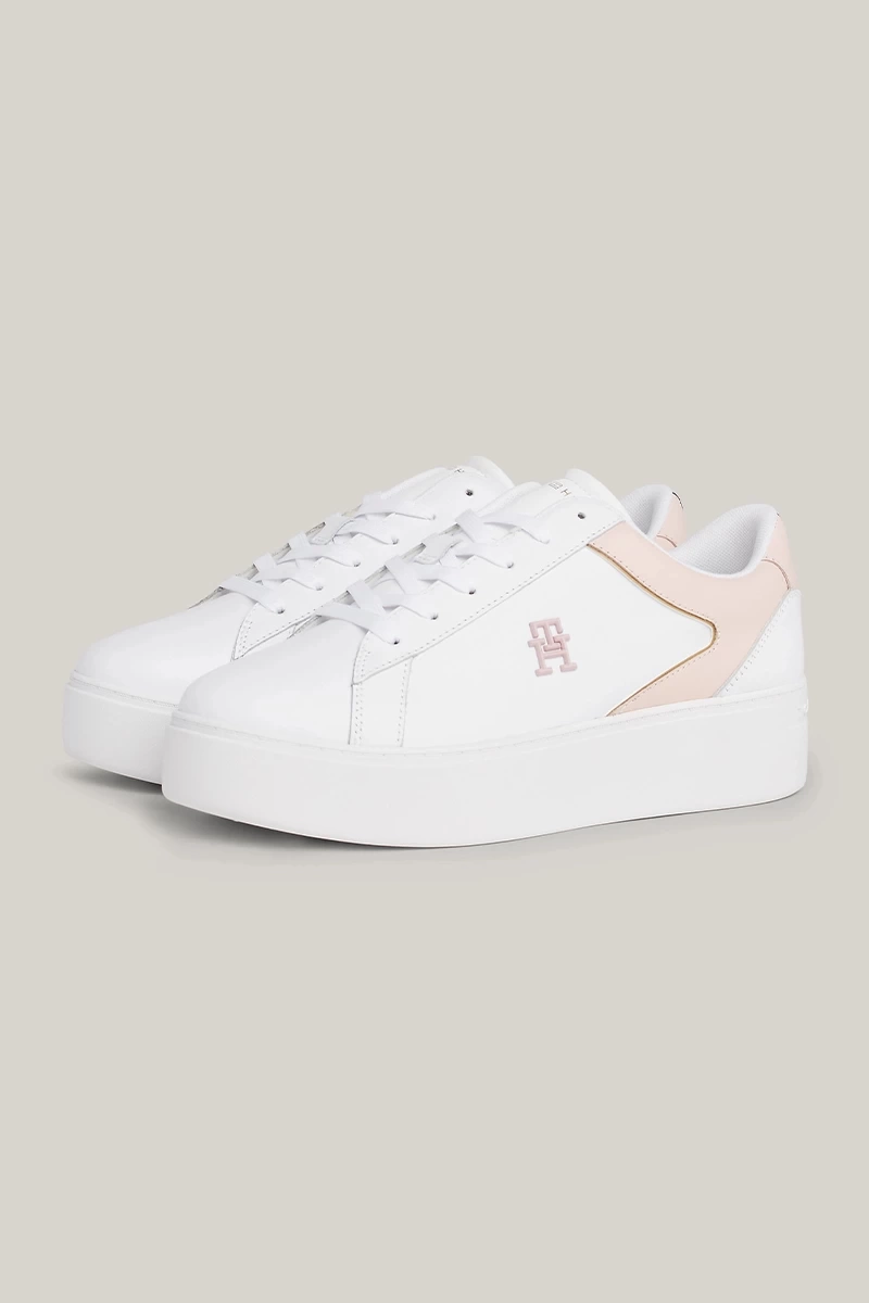 Tommy Hilfiger Kadın Platform Beyaz Pudra Sneaker