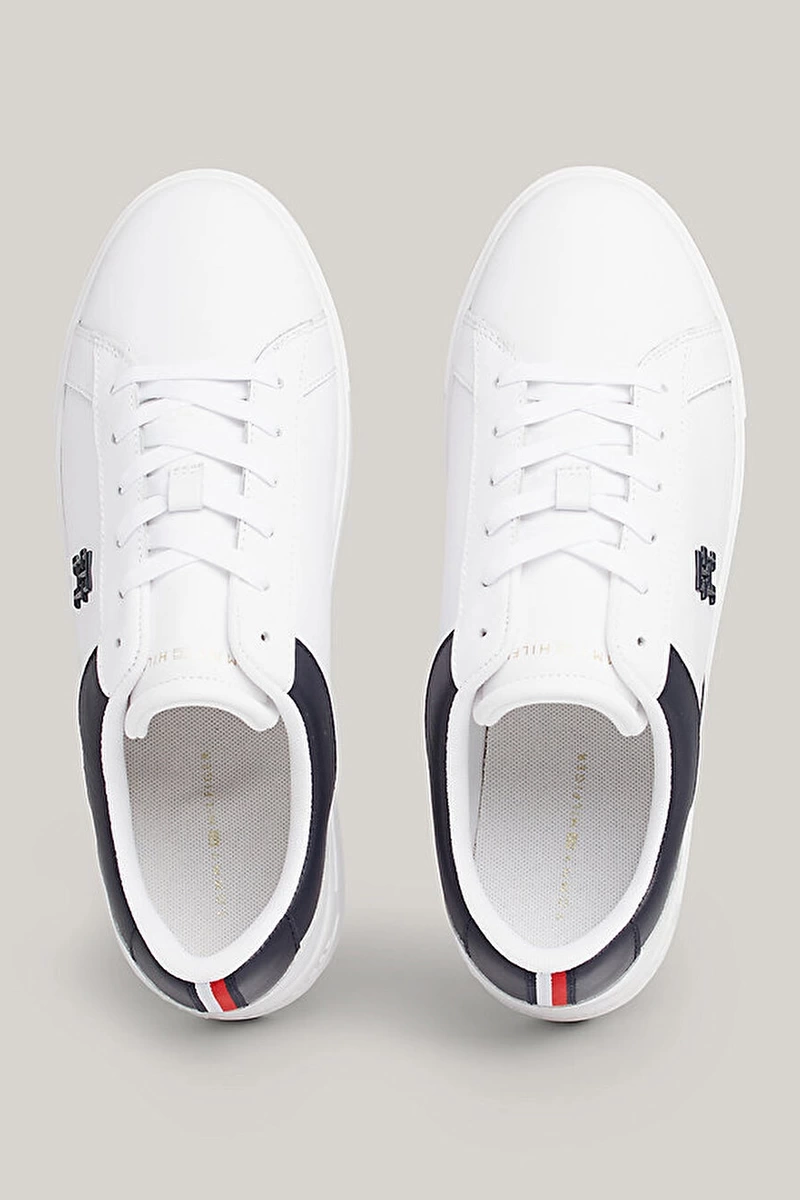 Tommy Hilfiger Kadın Platform Beyaz Lacivert Sneaker