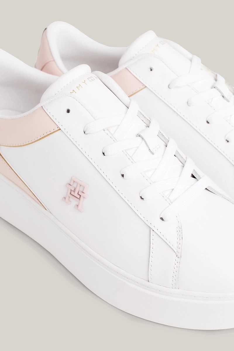 Tommy Hilfiger Kadın Platform Beyaz Pudra Sneaker