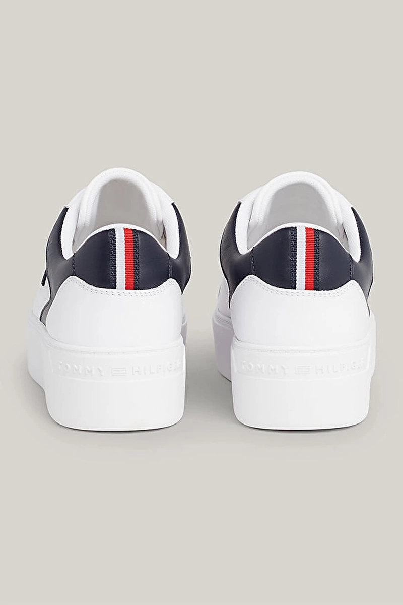 Tommy Hilfiger Kadın Platform Beyaz Lacivert Sneaker