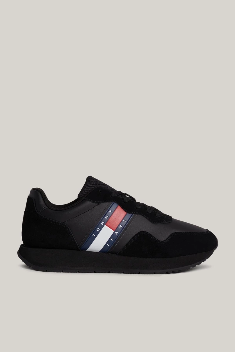 Tommy Hilfiger Erkek Suede Siyah Sneaker