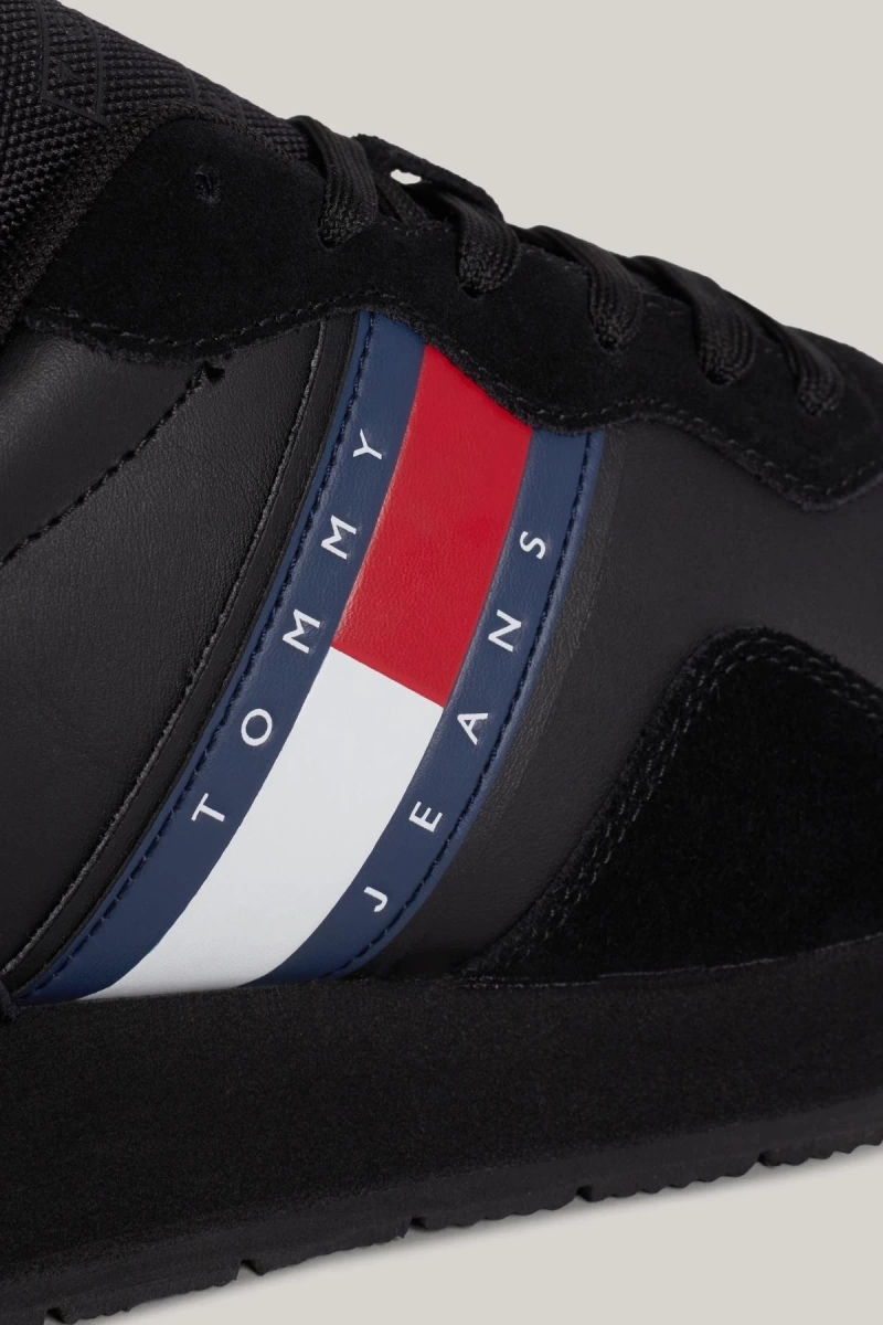 Tommy Hilfiger Erkek Suede Siyah Sneaker