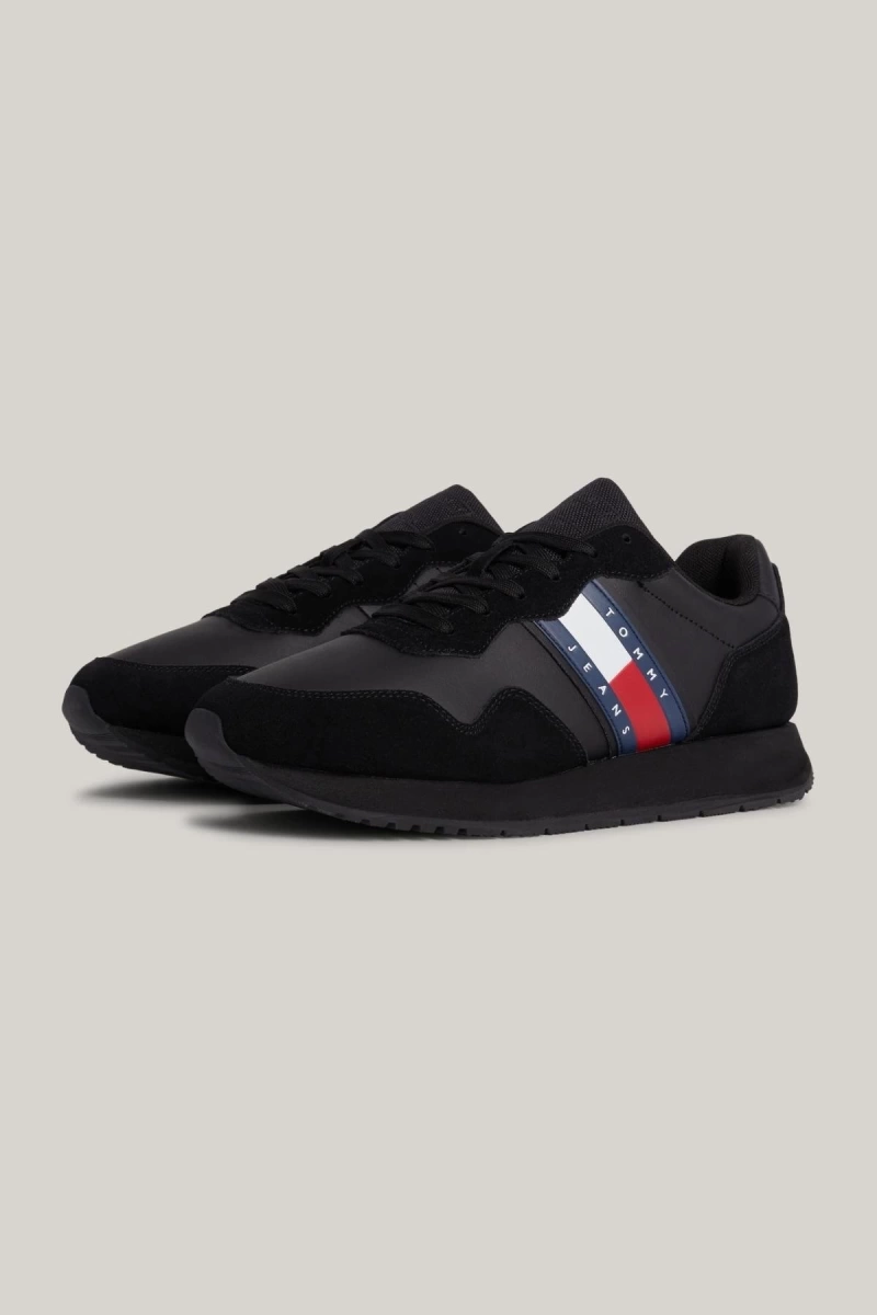 Tommy Hilfiger Erkek Suede Siyah Sneaker