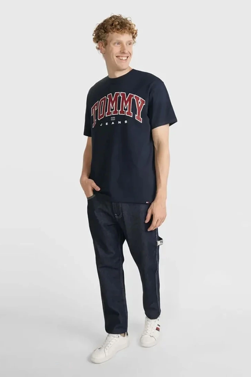 Tommy Hilfiger Erkek Arch Lacivert Logolu T-Shirt