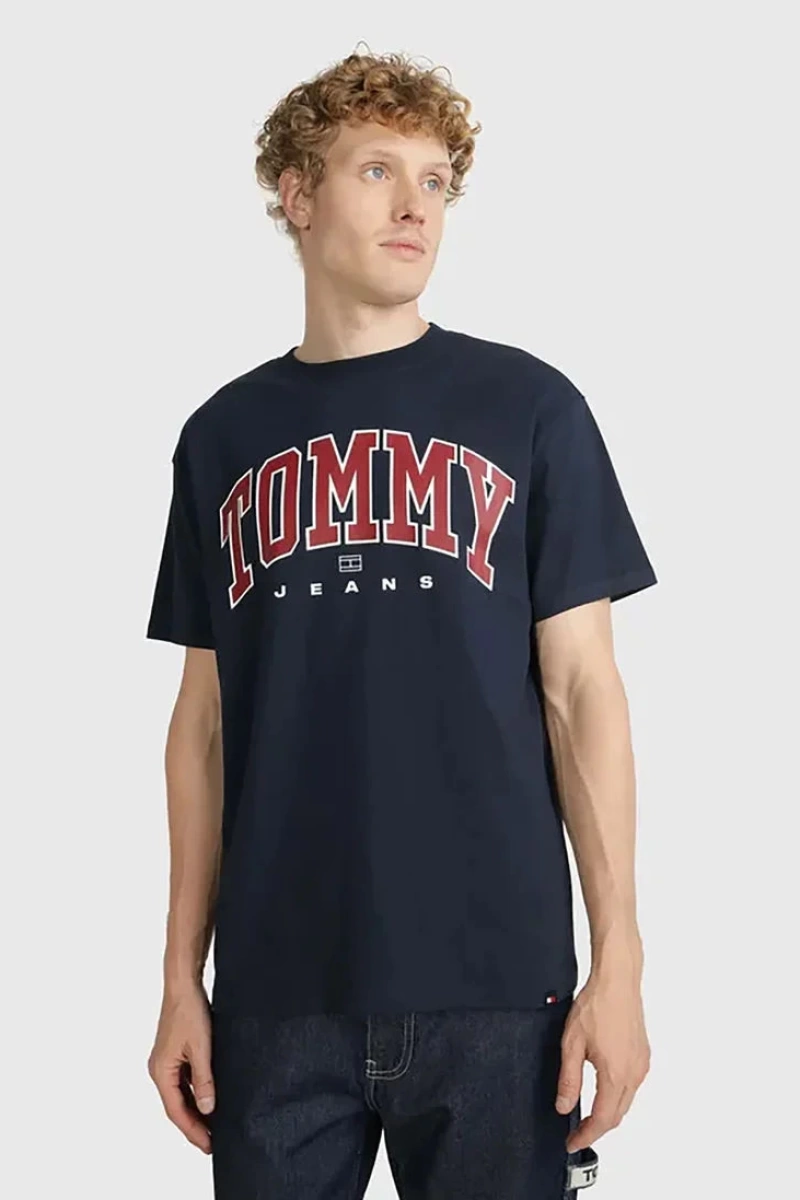 Tommy Hilfiger Erkek Arch Lacivert Logolu T-Shirt