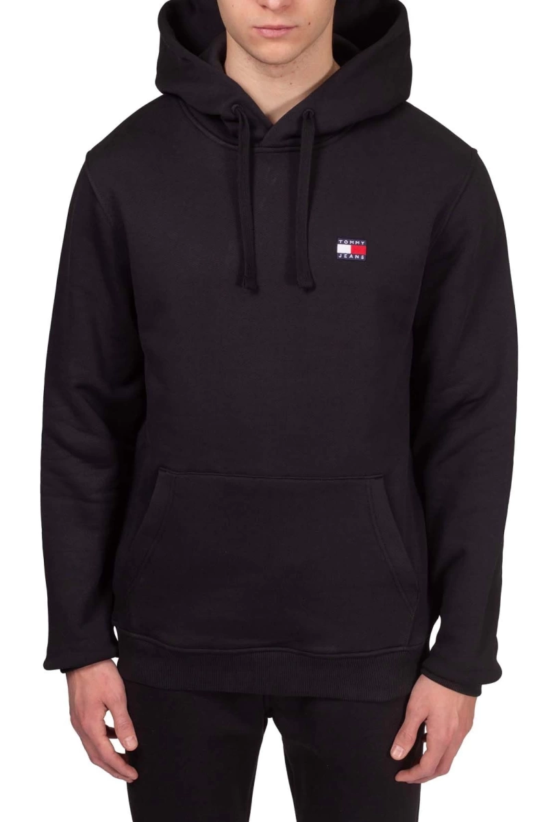 Tommy Hilfiger Erkek  Siyah Logolu Sweatshirt