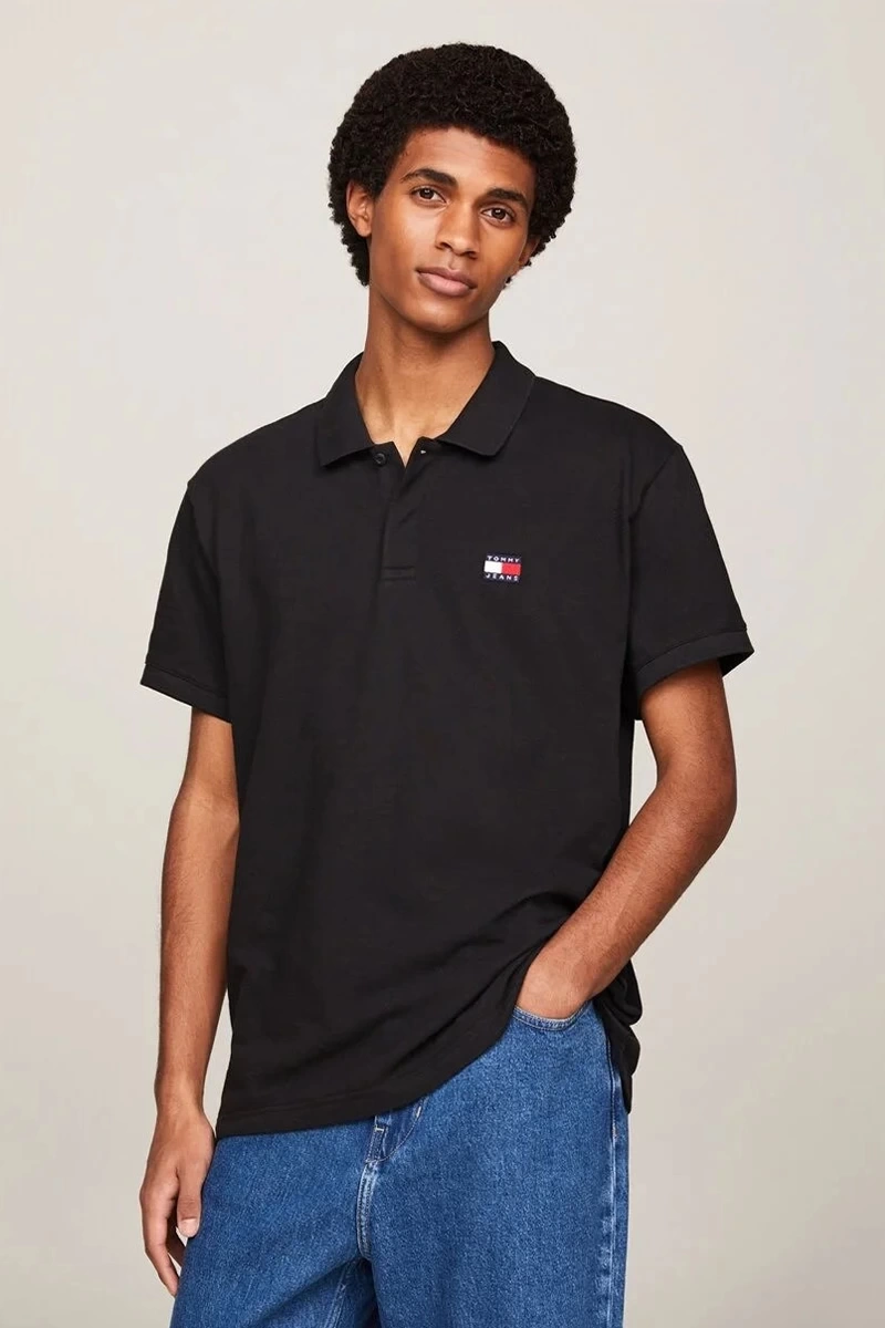 Tommy Hilfiger Erkek Polo Siyah T-Shirt