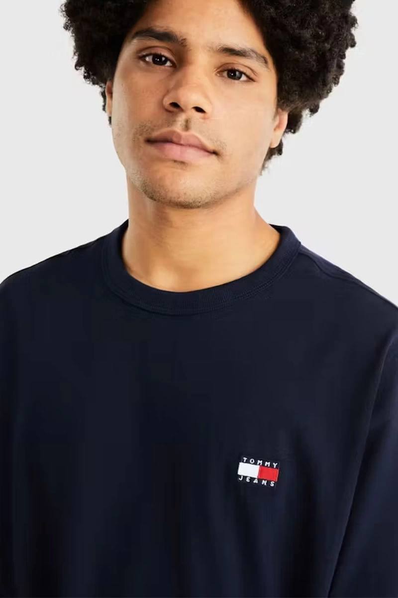 Tommy Hilfiger Erkek Lacivert Rozetli T-Shirt