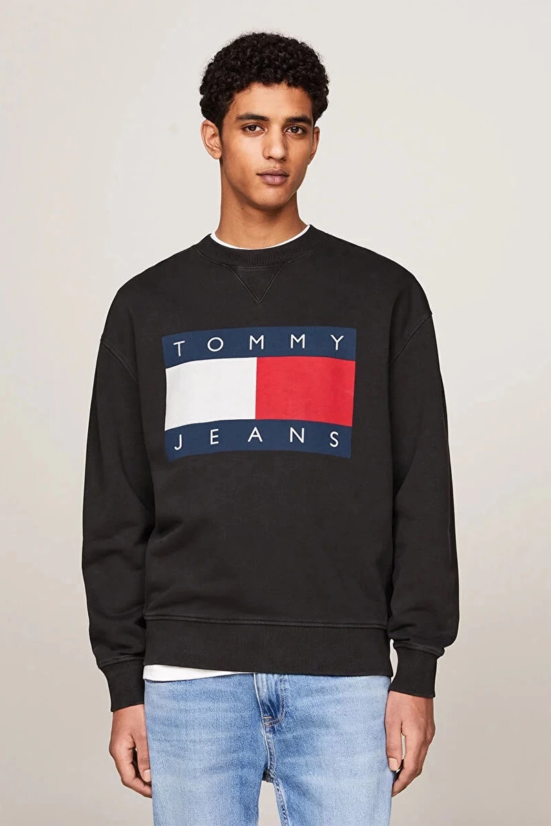 Tommy Hilfiger Erkek RLX Siyah Sweatshirt