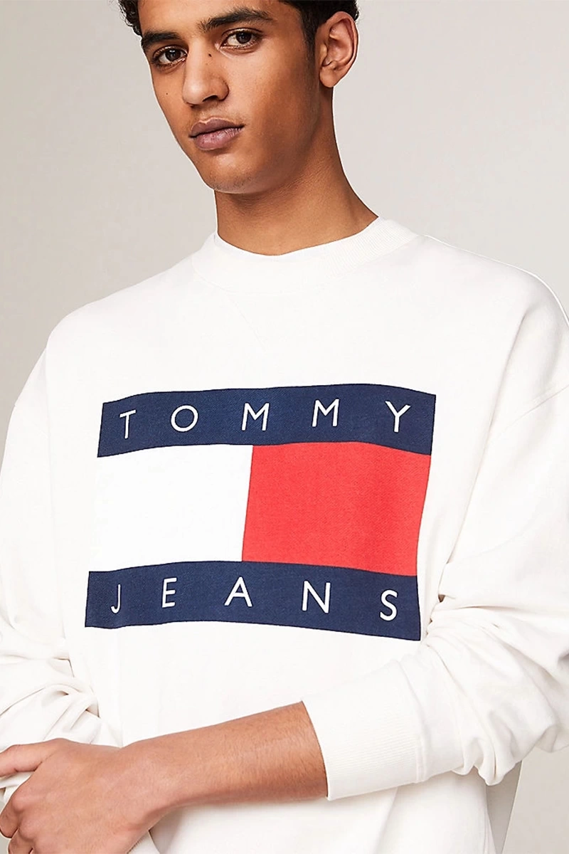 Tommy Hilfiger Erkek RLX Beyaz Sweatshirt