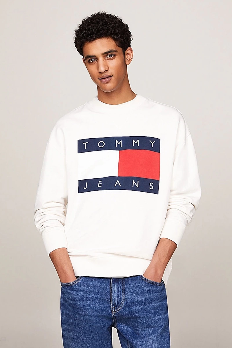 Tommy Hilfiger Erkek RLX Beyaz Sweatshirt