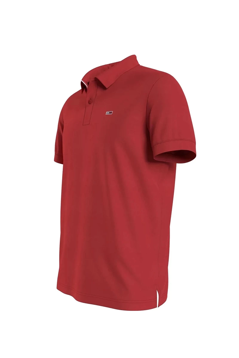 Tommy Hilfiger Erkek Placket Polo T-Shirt Kırmızı