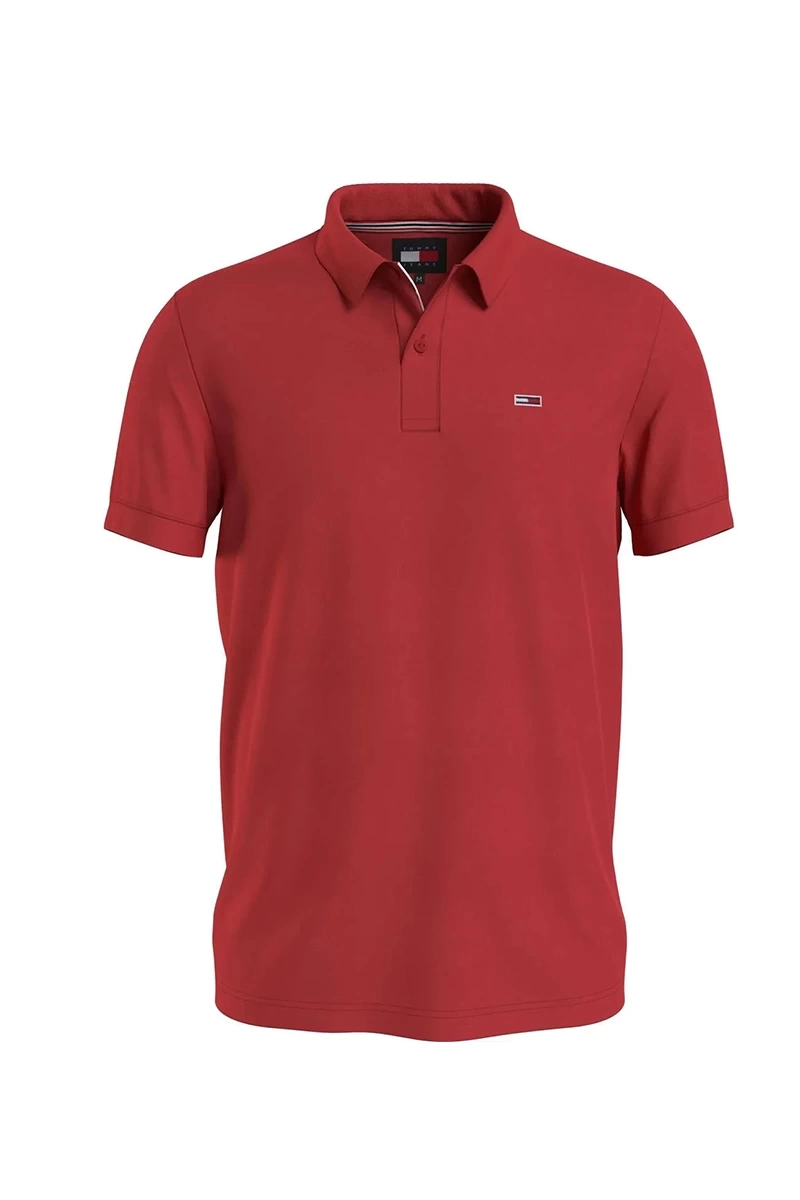 Tommy Hilfiger Erkek Placket Polo T-Shirt Kırmızı