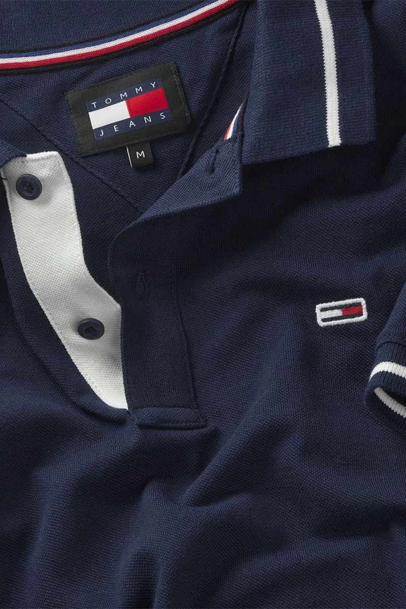 Tommy Hilfiger Erkek Strech Polo Lacivert T-Shirt