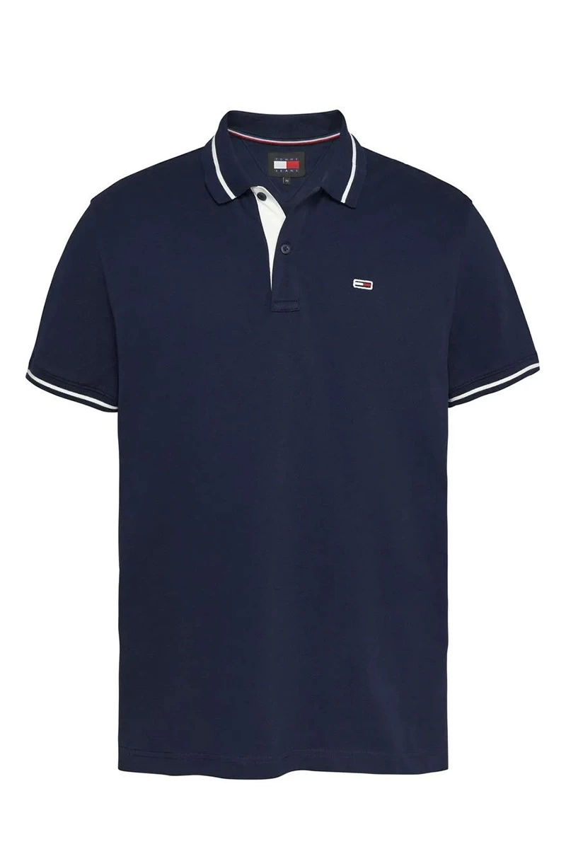 Tommy Hilfiger Erkek Strech Polo Lacivert T-Shirt