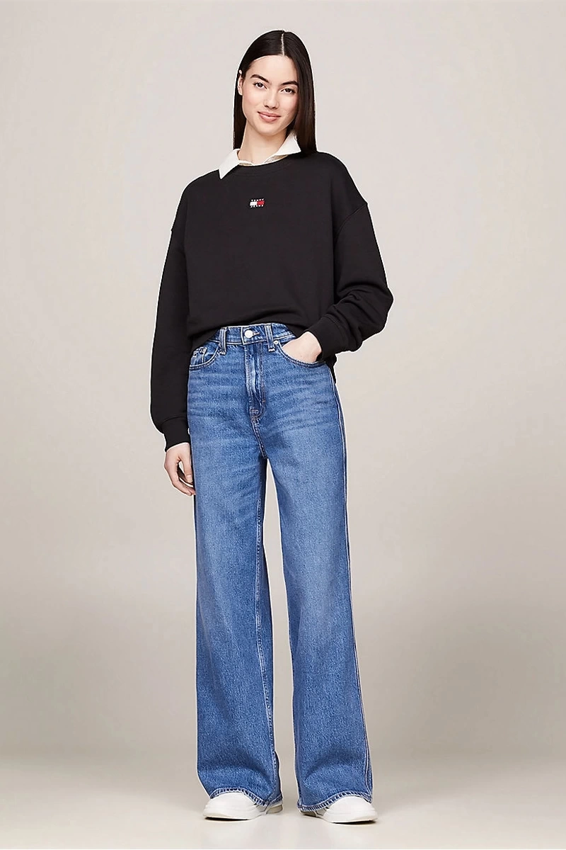 Tommy Hilfiger Kadın Badge Siyah Sweatshirt