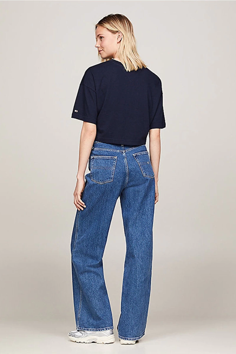 Tommy Hilfiger Kadın Lacivert Crop T-Shirt