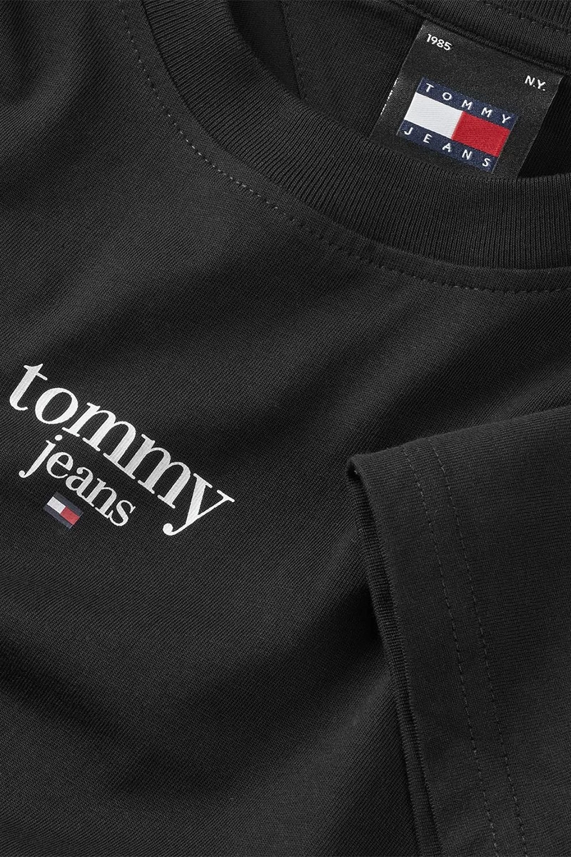 Tommy Hilfiger Kadın Basic Yuvarlak Yakalı Siyah T-Shirt