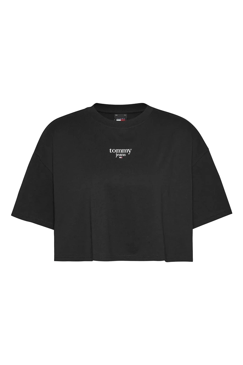 Tommy Hilfiger Kadın Basic Yuvarlak Yakalı Siyah T-Shirt