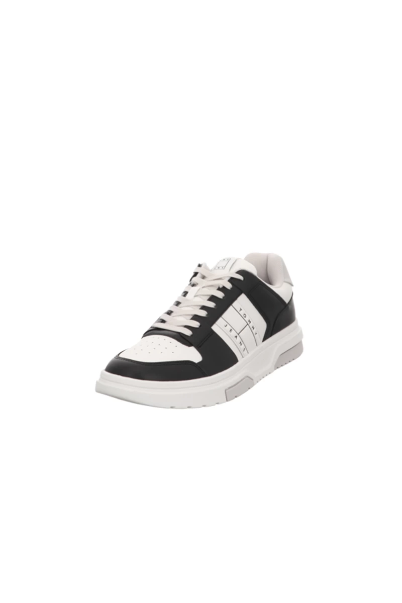 Tommy Hilfiger Erkek Brooklyn Deri Siyah Logolu Sneaker