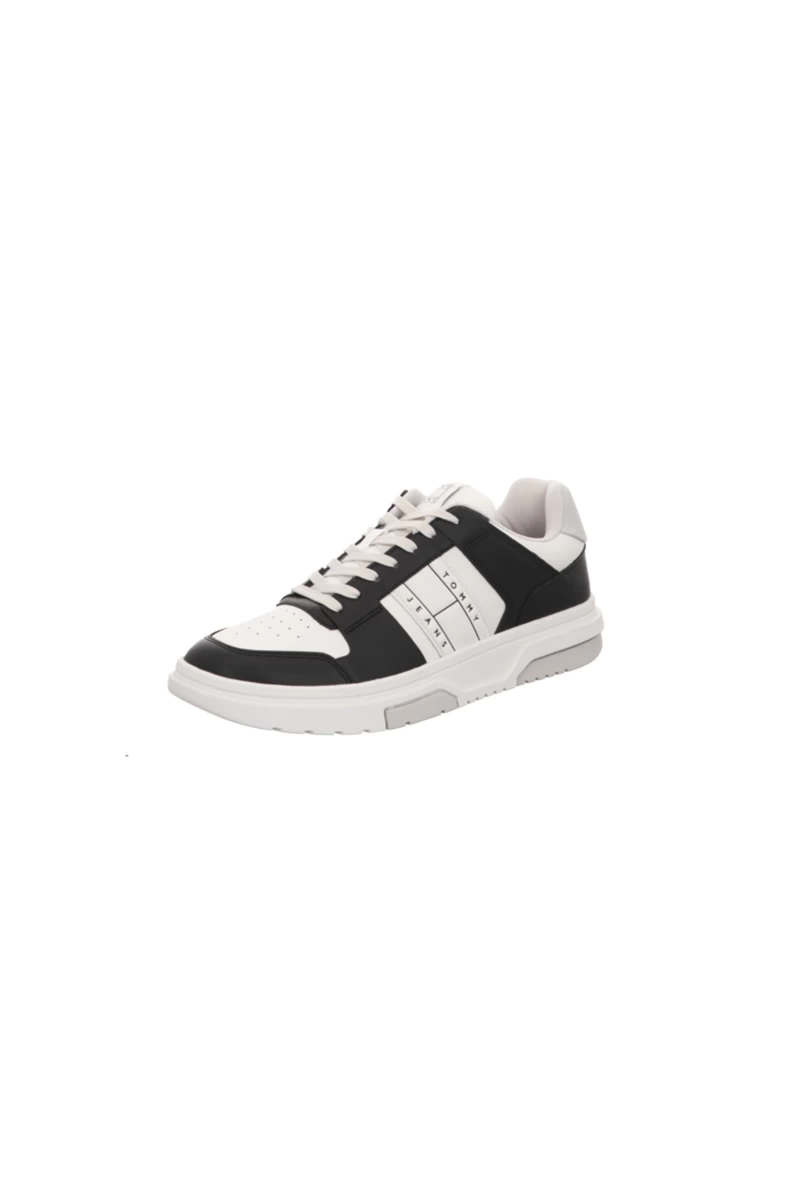 Tommy Hilfiger Erkek Brooklyn Deri Siyah Logolu Sneaker