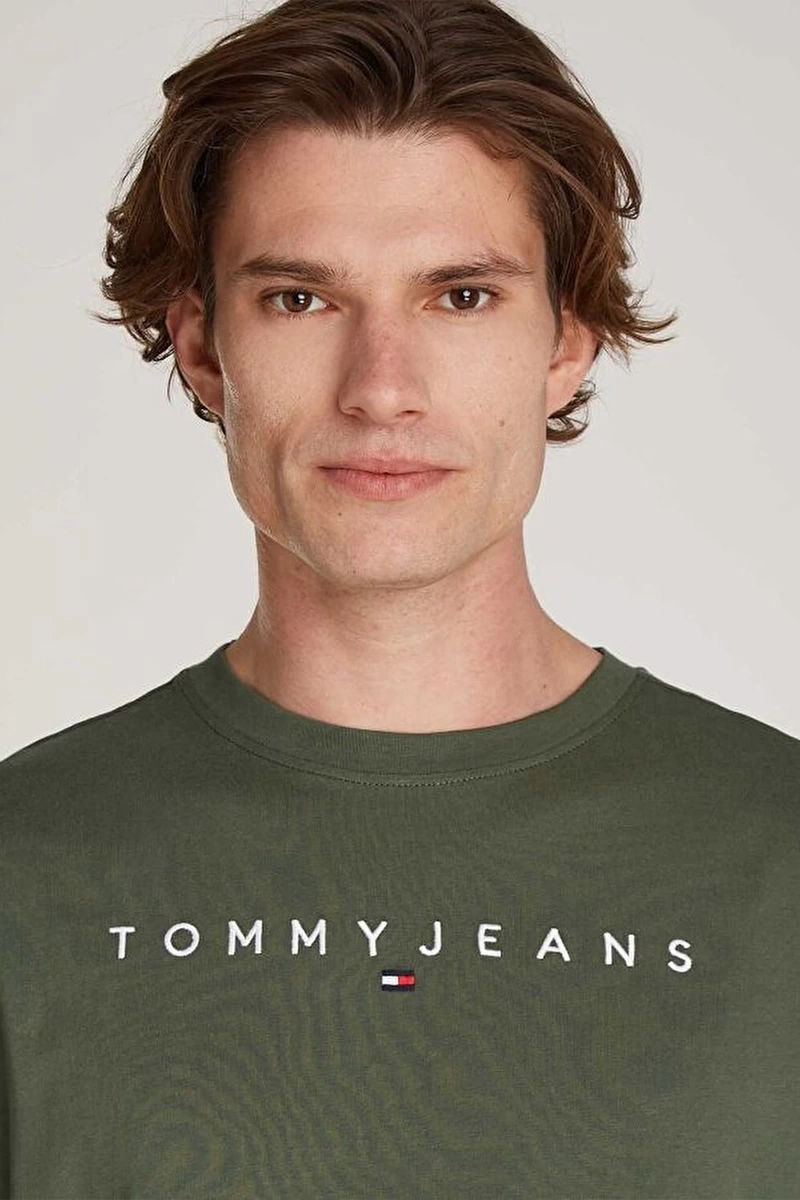 Tommy Hilfiger Erkek Çizgi Logolu T-Shirt