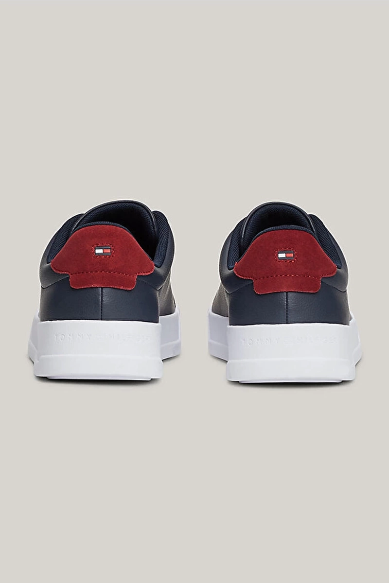 Tommy Hilfiger Erkek Deri ESS Grain Lacivert Sneaker