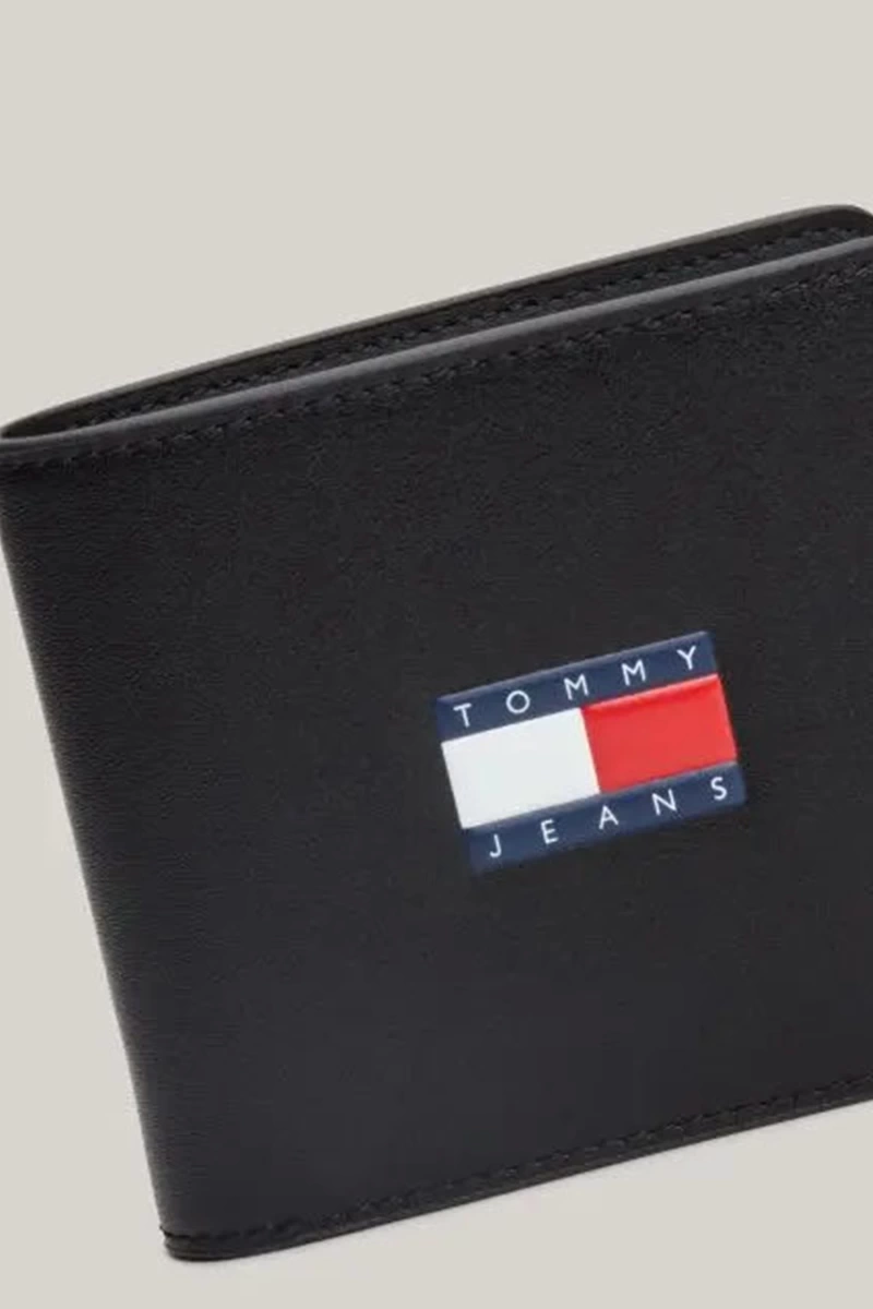 Tommy Hilfiger Erkek Deri Logolu Siyah Cüzdan