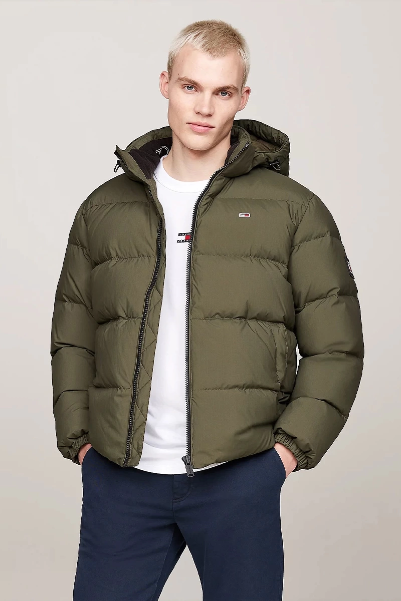 Tommy Hilfiger Erkek Essential Yeşil Mont