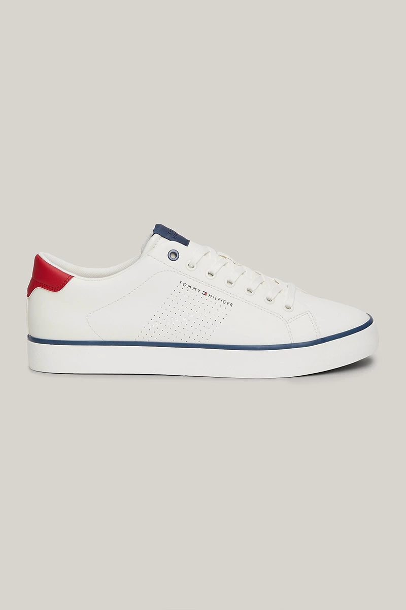 Tommy Hilfiger Erkek Logo Detaylı Beyaz Sneaker