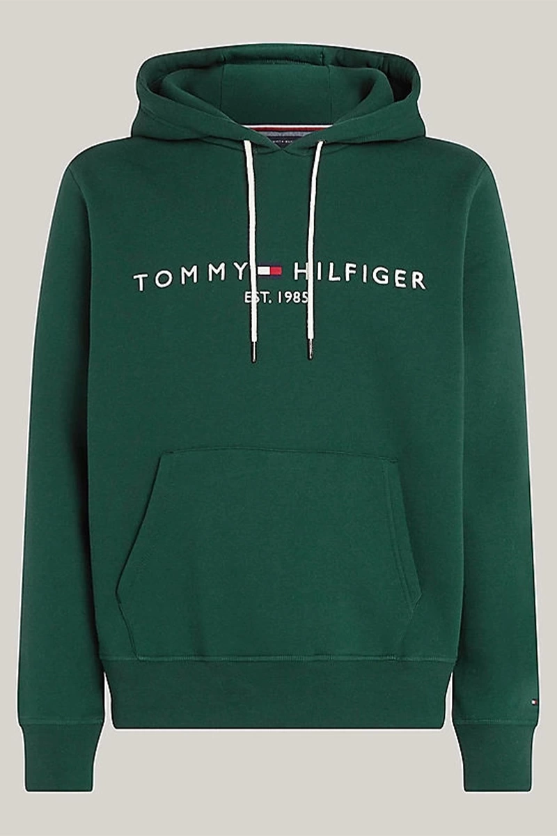 Tommy Hilfiger Erkek Logo Nakışlı Yeşil Sweatshirt