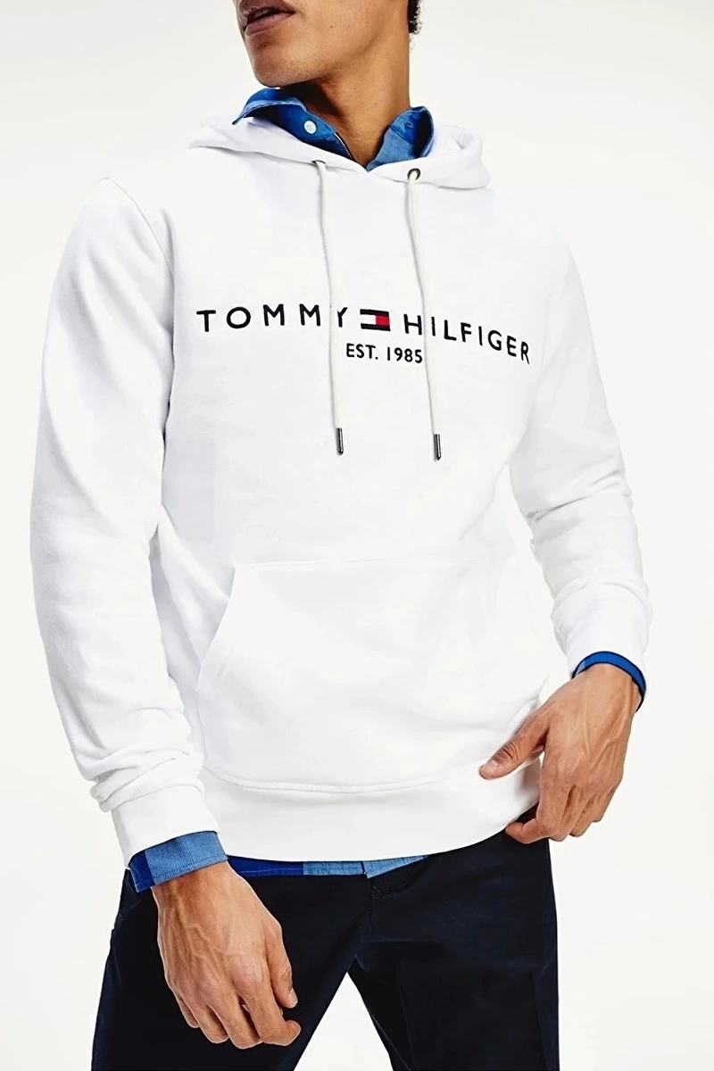 Tommy Hilfiger Erkek Logolu Kapüşonlu Sweatshirt