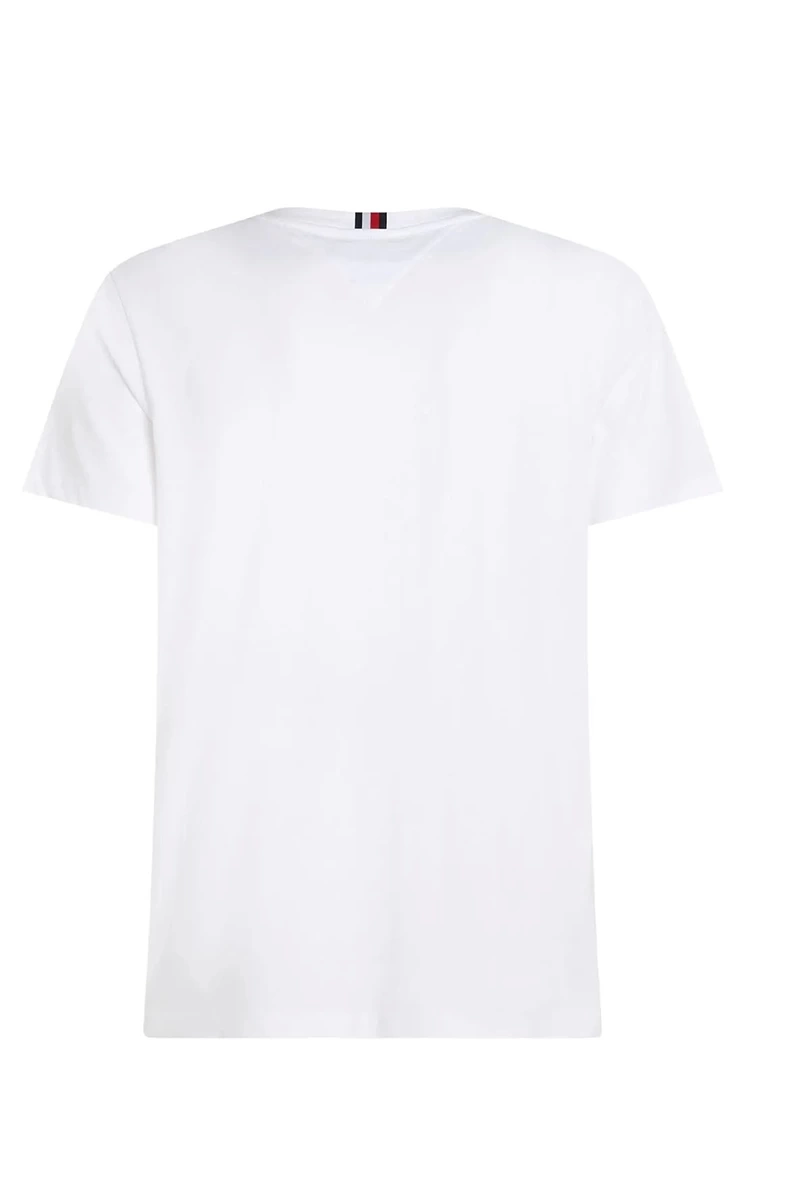 Tommy Hilfiger Erkek Beyaz Stripe T-Shirt