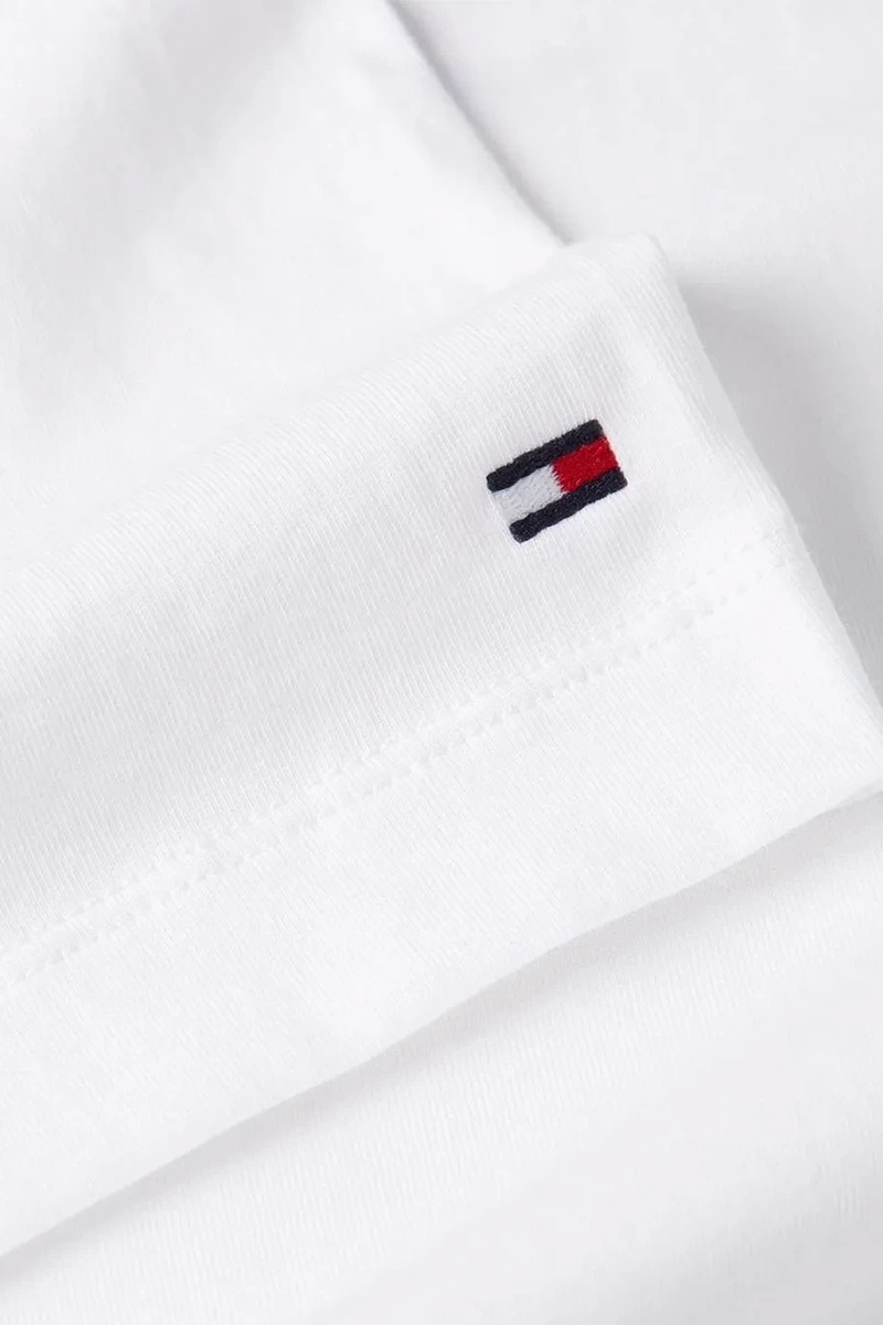 Tommy Hilfiger Erkek Beyaz Stripe T-Shirt