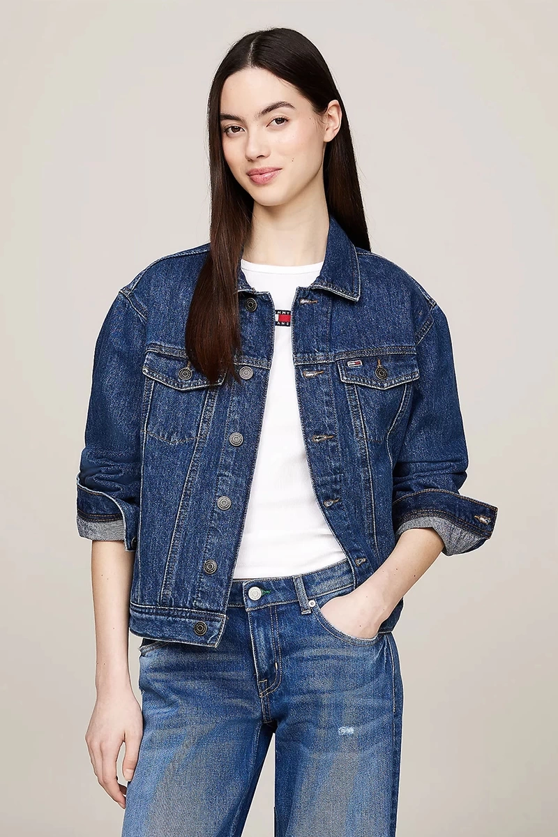 Tommy Hilfiger Kadın Mom Faded Denim Ceket