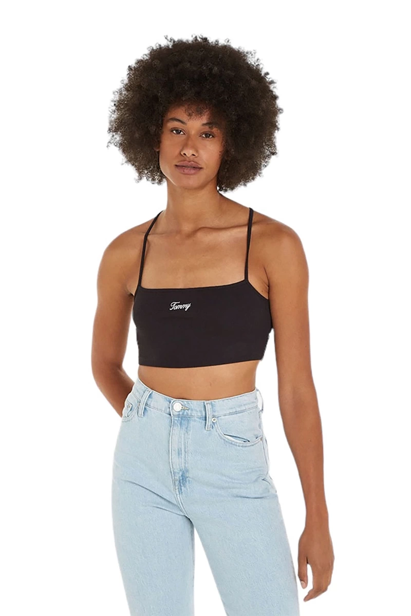 Tommy Hilfiger Kadın Siyah Askılı Crop