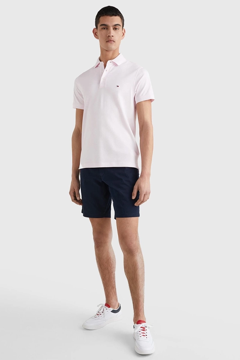 Tommy Hilfiger Polo Yaka Düz Pembe Erkek Polo T-Shirt