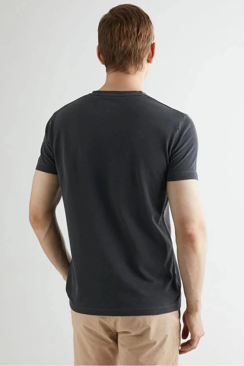 GANT Erkek Siyah Slim Fit Bisiklet Yaka T-shirt