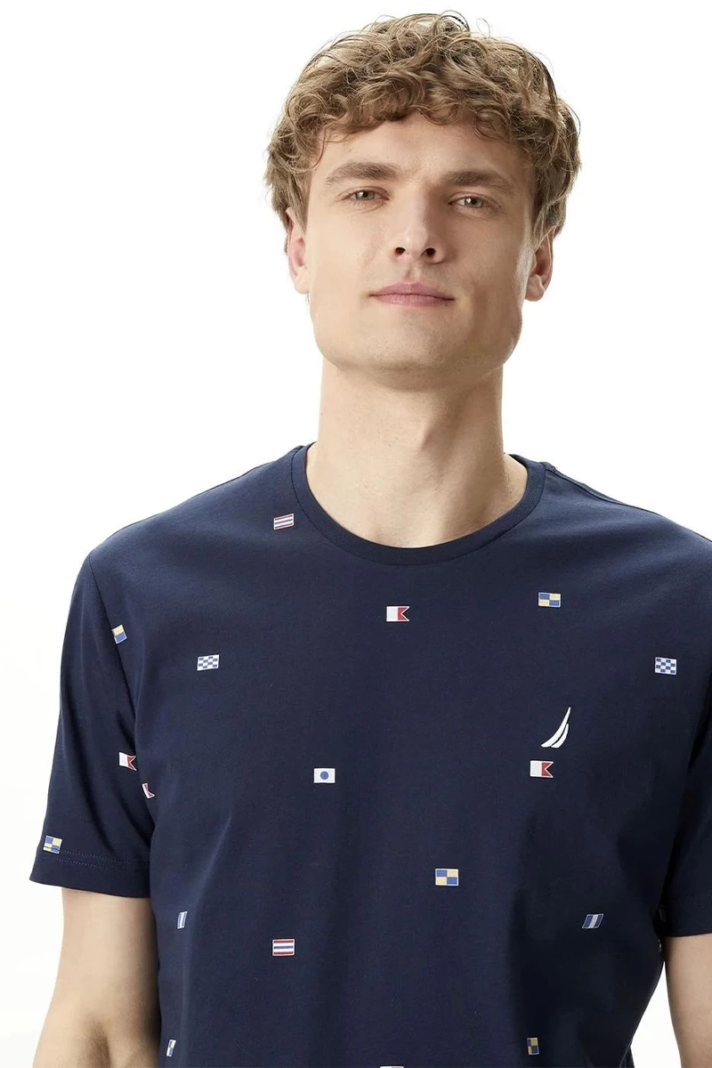 Nautıca  Erkek Lacivert Standart  Fıt Kısa Kollu T-Shirt