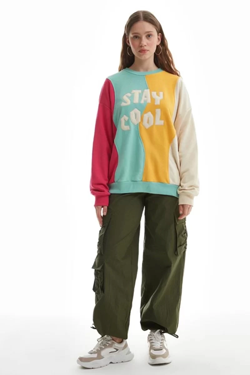 Quzu Bej Kumaş Matchli Sweat