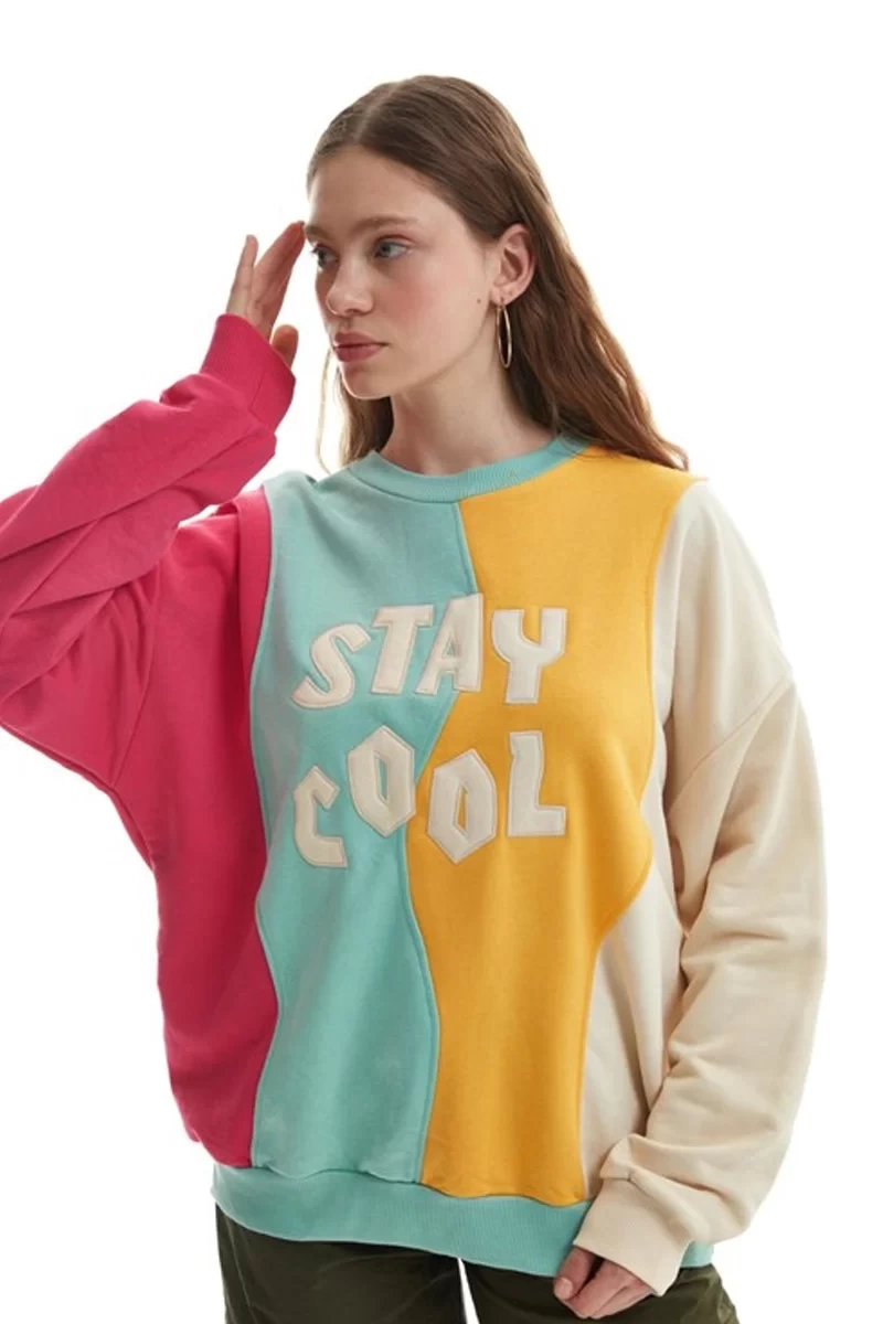 Quzu Bej Kumaş Matchli Sweat