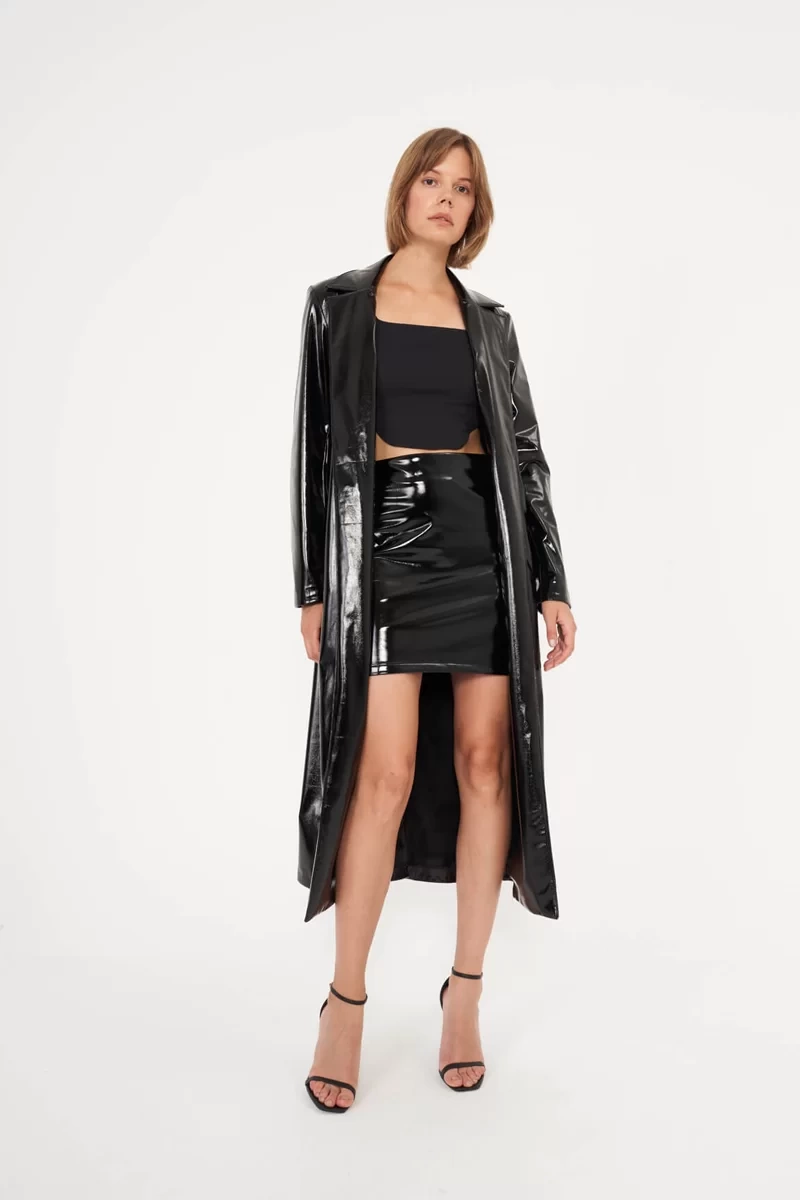 LONG TRECHCOAT BLACK