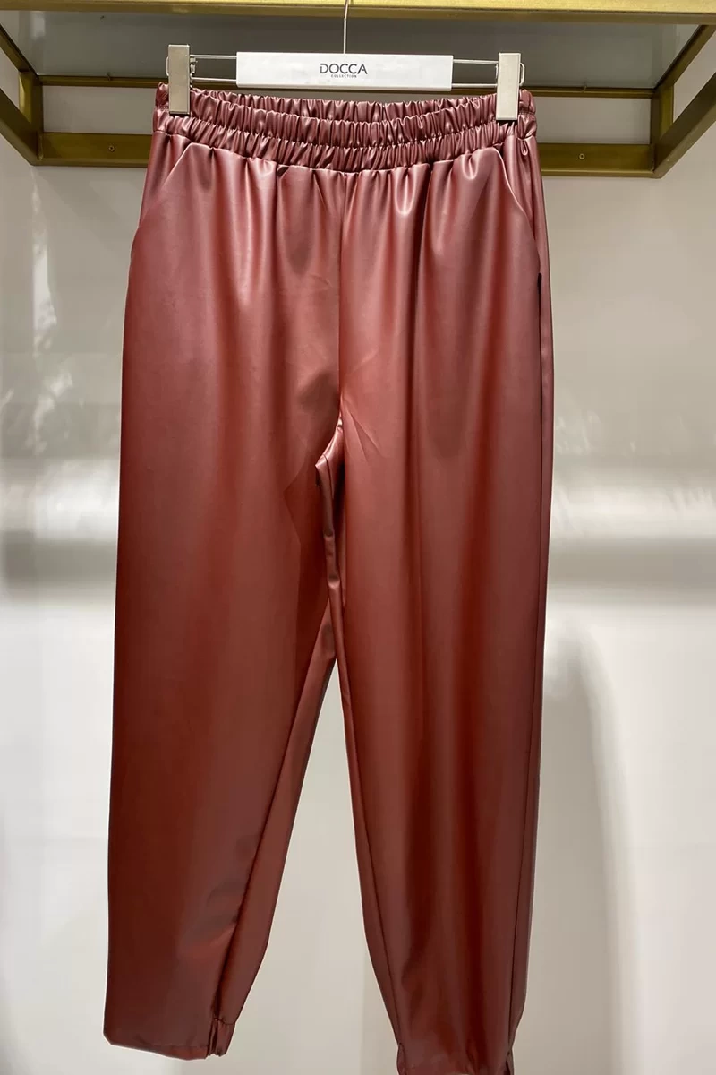 Missemramiss Deri Bordo  Havuç  Pantalon