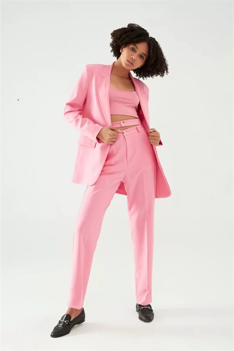 Quzu Pembe Oversize Blazer Ceket