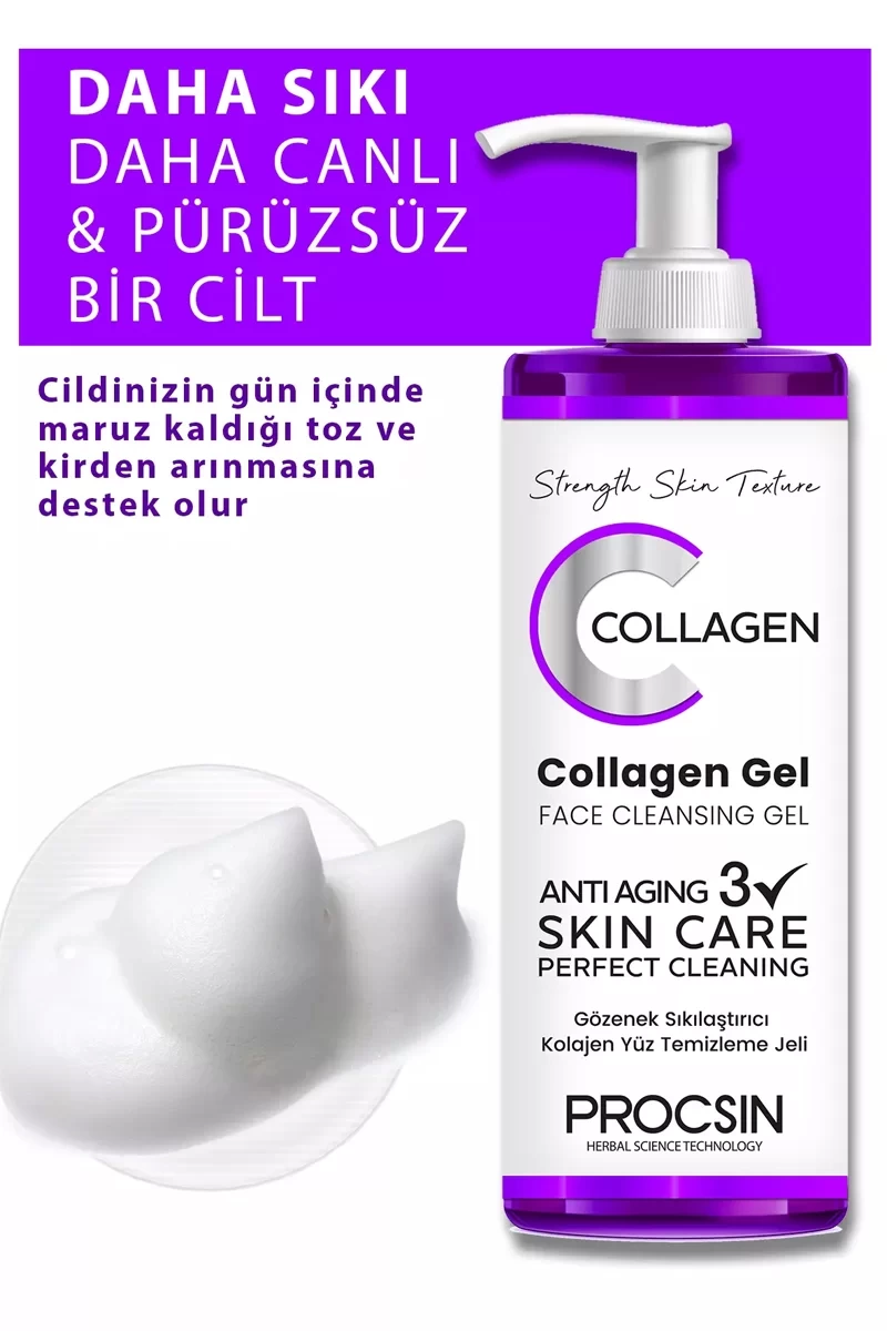 Procsın Gözenek Sıkılaştırıcı Kolajen Yüz Temizleme Jeli