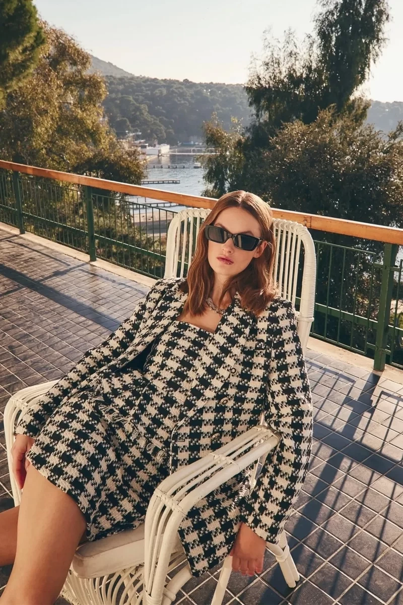 Quzu Ekru Tüvit Blazer Ceket